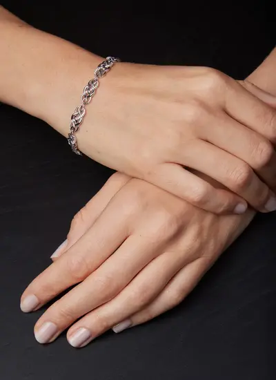 Celtic Knot Bracelet With Cubic Zirconia